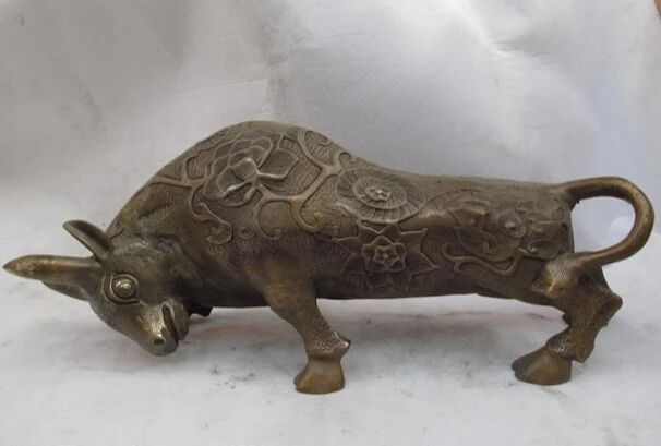 

Collectible bronze lion statue S1173 Chinese Folk Classical Vintage Copper Bronze lotus ox bull Art sculpture Statue B0403
