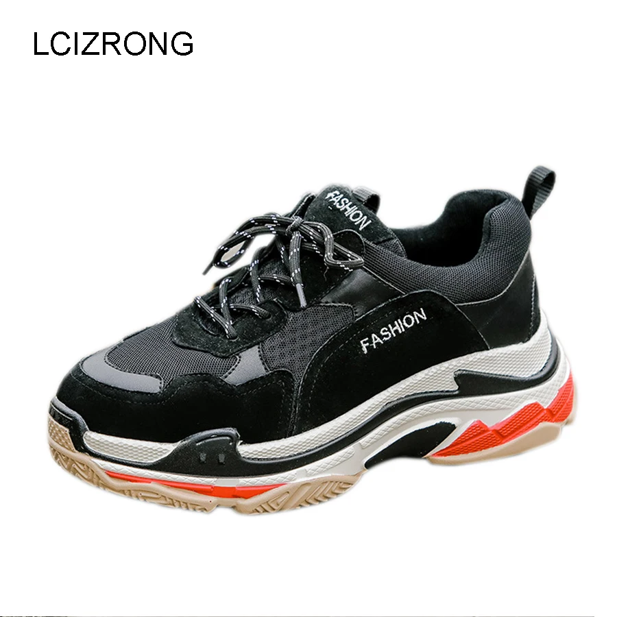 

LCIZRONG Casual Genuine Leather Shoes Women and Men Spring Lovers Platform Shoes Male Fashion Non-slip Footwear Female Shoes