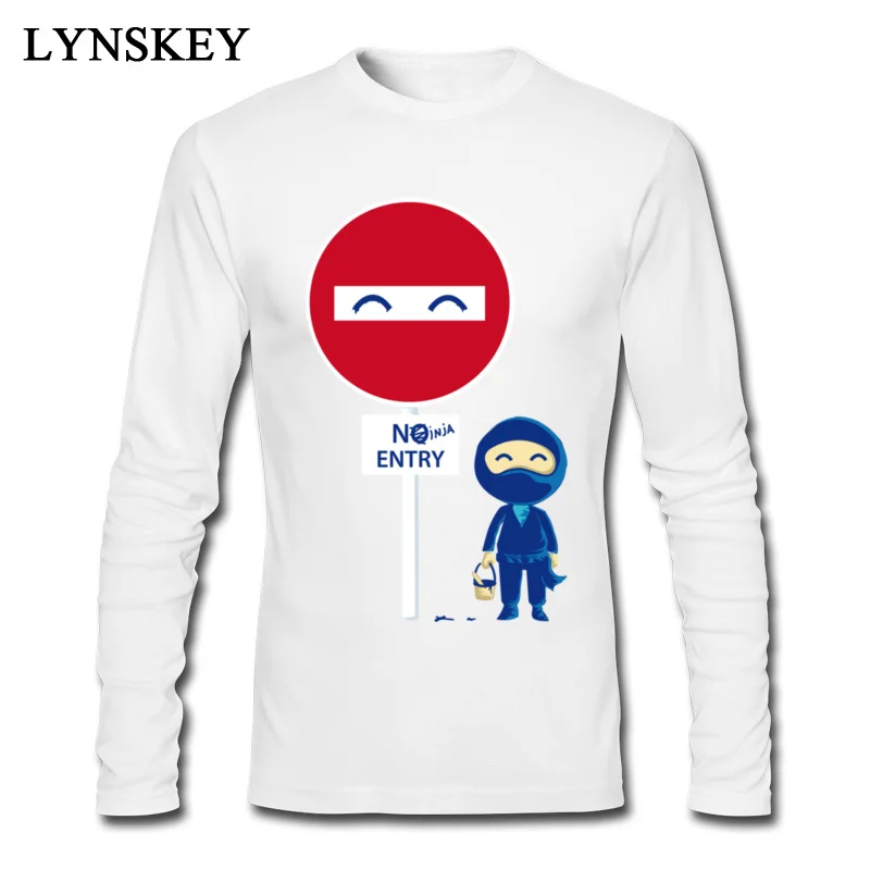 Student Tops T Shirt Dominant Summer T Shirt 100% Cotton Round Collar Long Sleeve Simple Style Like a Ninja Clothing Shirt Like a Ninja white
