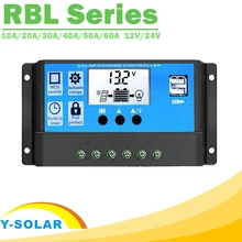 Y-SOLAR PWM 60A 50A 40A 30A 20A 10A Солнечный контроллер заряда и разряда 12V 24V Авто ЖК-дисплей солнечный регулятор с двумя USB 5V Y-SOLAR PWM 60A 50A 40A 30A 20A 10A Солнечный контроллер заряда и разряда 12V 24V Авто ЖК-дисплей солнечный регулятор с двумя USB 5V