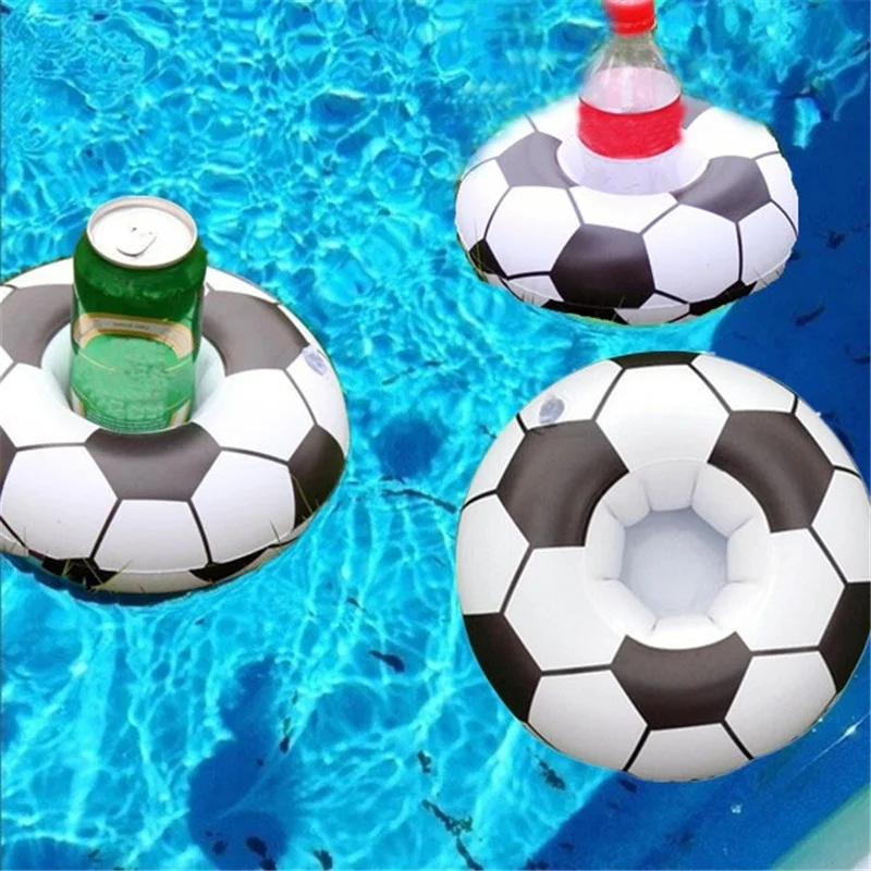 В форме футбольного мяча плавательный надувной плавающий напиток может подстаканник ванна бассейн игрушки плавающий водный подстаканник