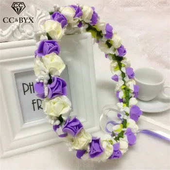 

CC Flower Crowns Tiaras Fashion Wreath Engagement Wedding Hair Accessories For Bridal Bridesmaids Beach Jewelry Handmade su003