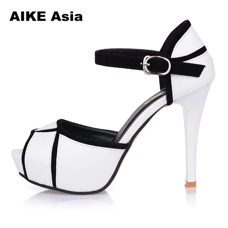Summer Hollow Buckle Women's Shoes European And American Fight Color Fish Mouth Fine With High Heels Young Daily Shoes #A6619