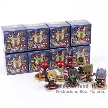 

Avengers Infinity War Mini PVC Figures Spiderman Iron Man Loki Thor Hulk Tree Man Marvel Super Heroes Toys 8pcs/set 5~8CM