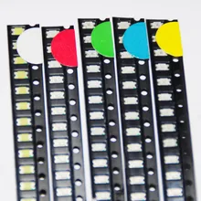 Светодиодный SMD 1206 100 шт. комплект диод Alto Brilho супер яркий SMD светодиодный 1206 диод ассортимент белый/красный/синий/зеленый/желтый диоды