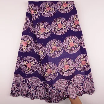 

Dry Lace Fabric Swiss Voile Cotton Lace Embroidery Fabric With Stones African Swiss Lace Fabric A1397