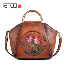 AETOO Vintage head-layer cowhide shell bag, one-shoulder hand-held stiletto bag, leather casual women's bag