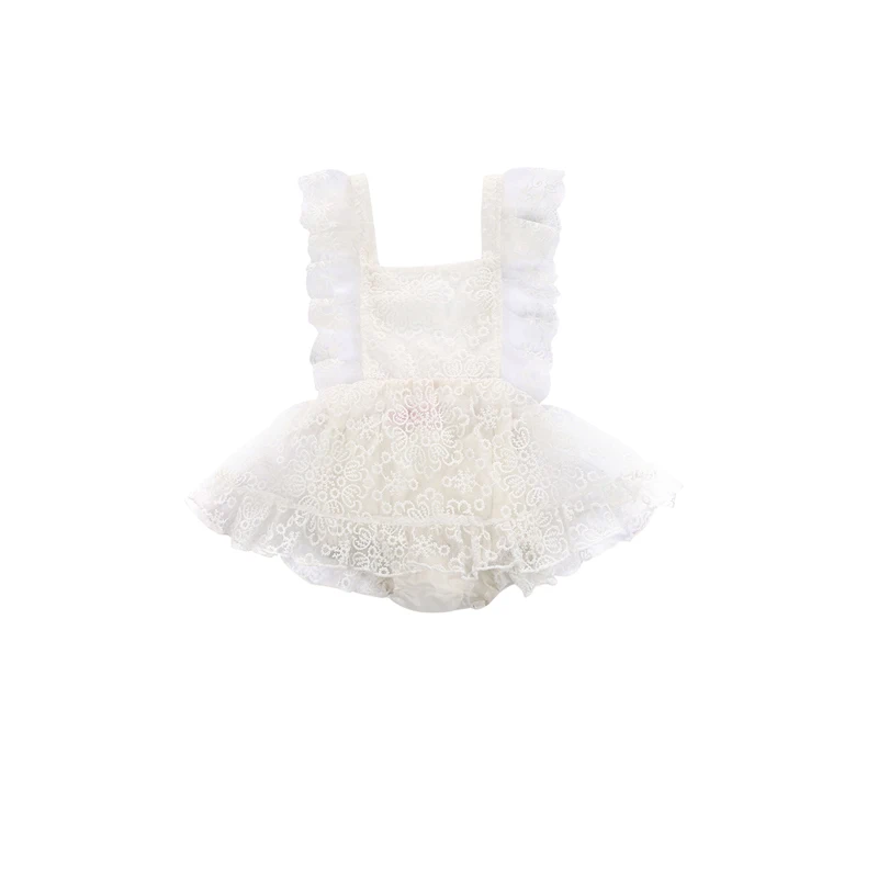 

2018 Cute Lovely Princess Summer Newborn Kids Baby Girls Strap Floral Lace Sleeveless Square Collar Bodysuit Playsuit 0-24M