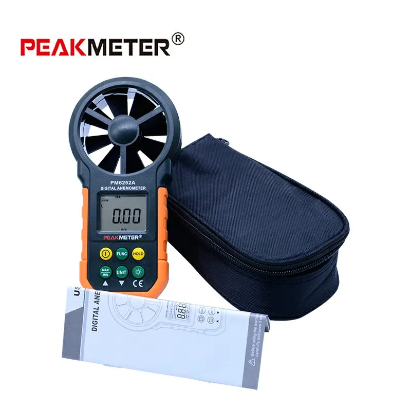 PEAKMETER PM6252A/B USB цифровой анемометр Температура Влажность скорость ветра объем воздуха измерительный прибор с ЖК-подсветкой