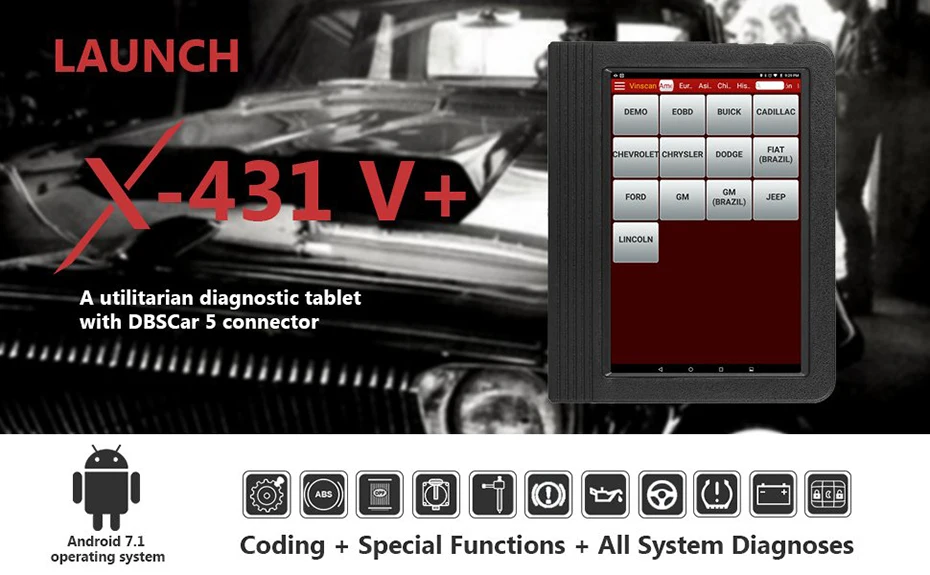 LAUNCH X431 V+ 10 дюймов Автомобильный сканер инструмент Wifi/Bluetooth полная система авто диагностический инструмент X431 V+ OBD2 автомобильный сканер