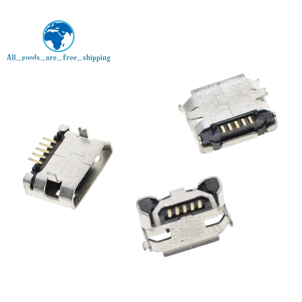 

10pcs Micro USB 5P,5-pin Micro USB Jack,5Pins Micro USB Connector Tail Charging socket mini USB