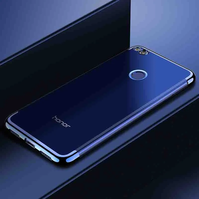 Case On Honor 8 Lite Cases Coque For Cover Plating Transparent Silicone Back TPU Soft Blue Black Red 5.2 Shockproof | Мобильные