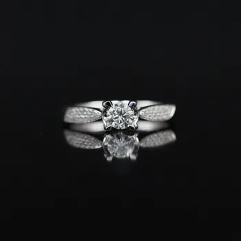 

LASAMERO 0.304CT IJ/SI Round Cut Love Modern Natural Diamond Ring For Women 18k White Gold Certified Engagement Wedding Ring
