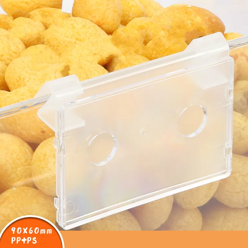 

20pcs Price Tag Case Shelf Hanging Price Card Frame Scan Label Holder Detachable Food Box Label Hook Plastic Sign Holder Cover