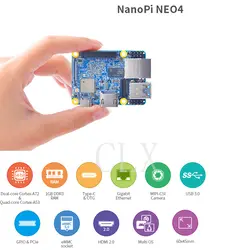 NanoPi NEO4 1 ГБ DDR3 Rockchip RK3399 Встроенный Wi-Fi/BTmodule поддерживает Android Ubuntu настольный компьютер/ядро/Lubuntu