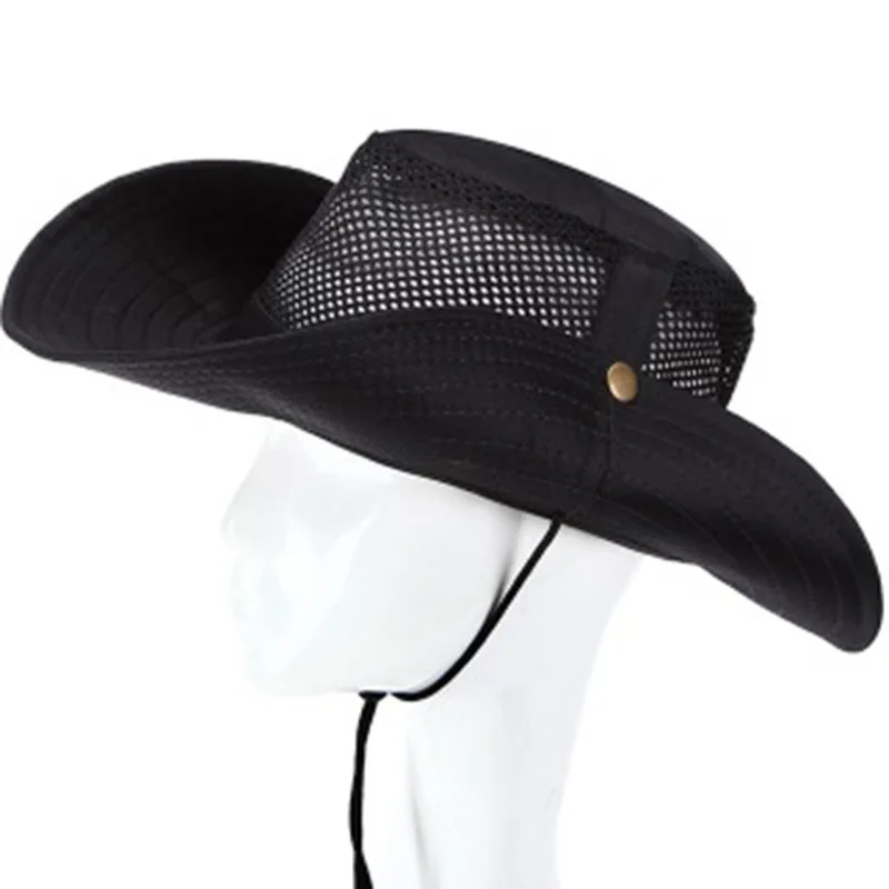 Sun Fishing Hat Cap Breathable Protection Outdoor Wide Brim Safari Cotton Polyester Accessory Hiking Convenient