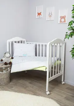 

Bed linen in the crib "silver thread" 3 items