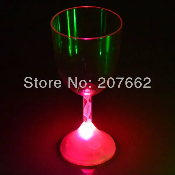 

Free shipping 2pcs/lot 235ML/8OZ flashing cup LED Light-Up Drink Glasses Flashing Acrylic Blinking wine Glass Barware