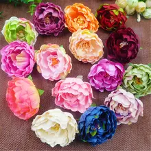 HINDJEF 5 шт./5,5 см Искусственный шёлковый пион головная бутон цветок свадебное украшение DIY обувь под платье колпачок Декоративные искусственные цветы