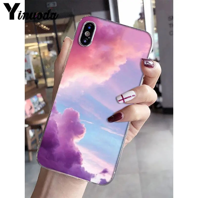 Yinuoda Розовый Милый kawaii воздушное пространство закат облако искусство Coque Оболочка Чехол для телефона iPhone 8 7 6 6S Plus X XS MAX 5 5S SE XR 10 чехлы - Цвет: A11