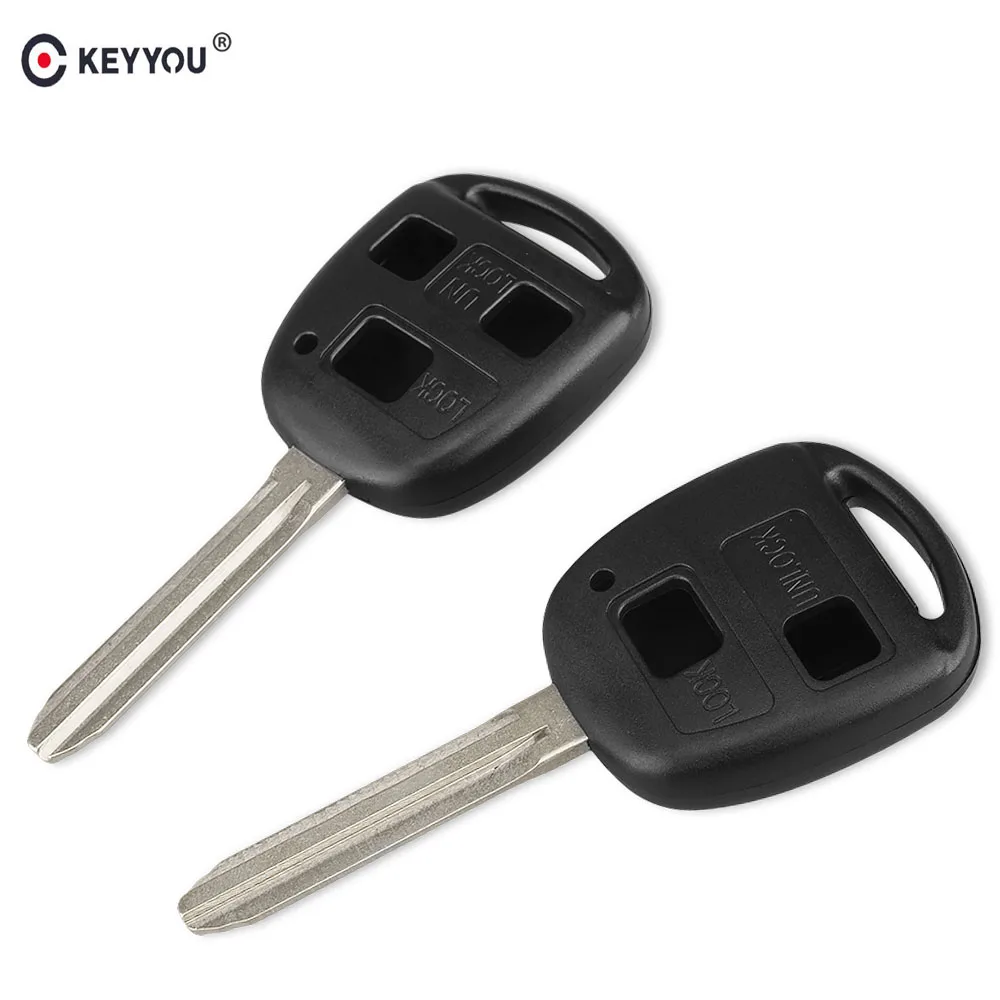 KEYYOU 50 шт./лот 2 кнопки дистанционного ключа чехол для Toyota Camry RAV4 Prado Corolla Tarago Avensis Avalon в тех Land Cruiser Брелок Shell