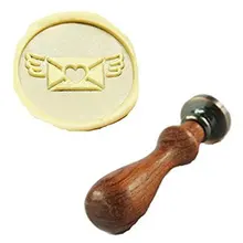 Mdlg Винтаж любовное письмо Сердце крылья индивидуальный логотип свадебные приглашения Воск уплотнительное штамп палисандр ручки комплект