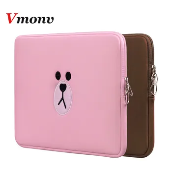 

Vmonv Cartoon Soft Laptop Bag Case for Macbook Air 11 13 Pro Retina 13 15 Inch Embroidery Liner Sleeve Cover for IPAD Macbook