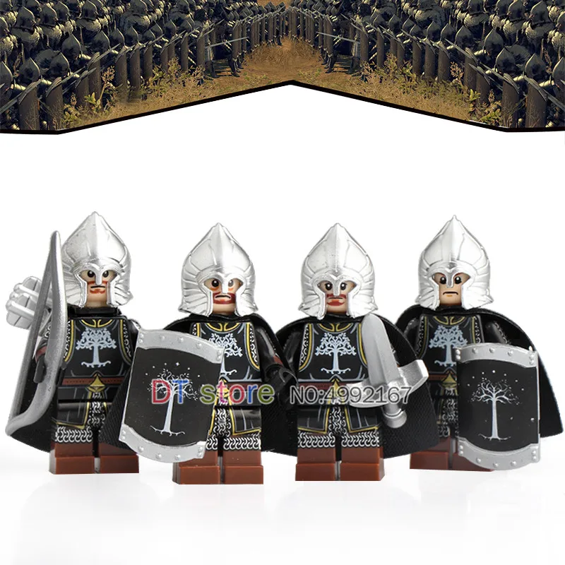 

50Pcs/Lot The Lord of the Rings Legoings Gravity Armor Sword Infantry The Archer Captain Building Blocks Toys Children KT1014