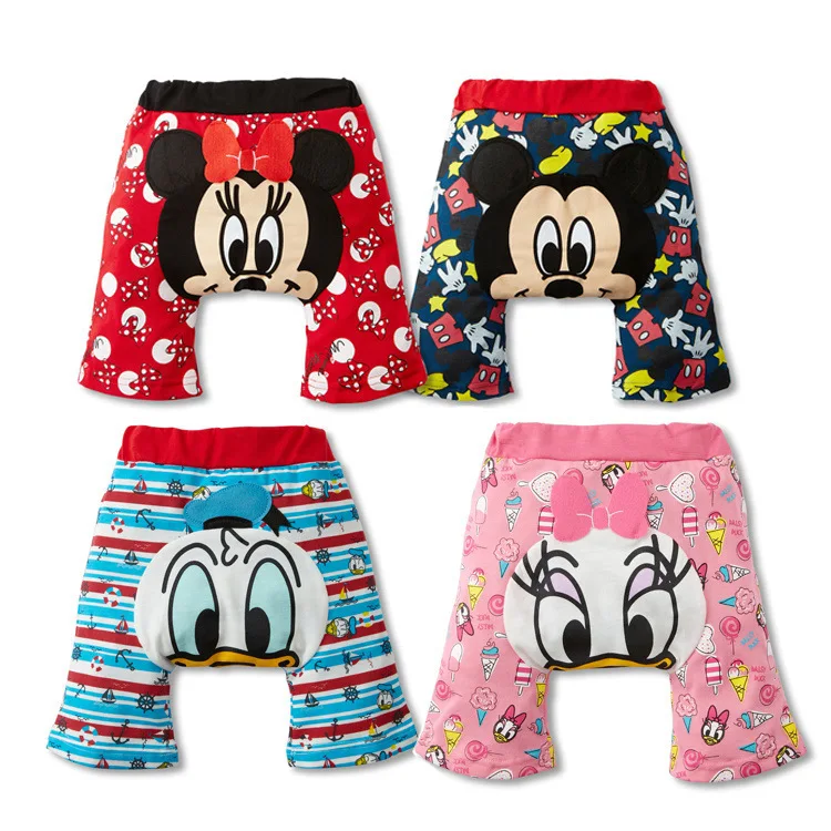 

Brand 4pcs New Mickey Minne Mouse Clothes Toddler Baby Girls Boys Summer Casual Shorts Cotton Shorts