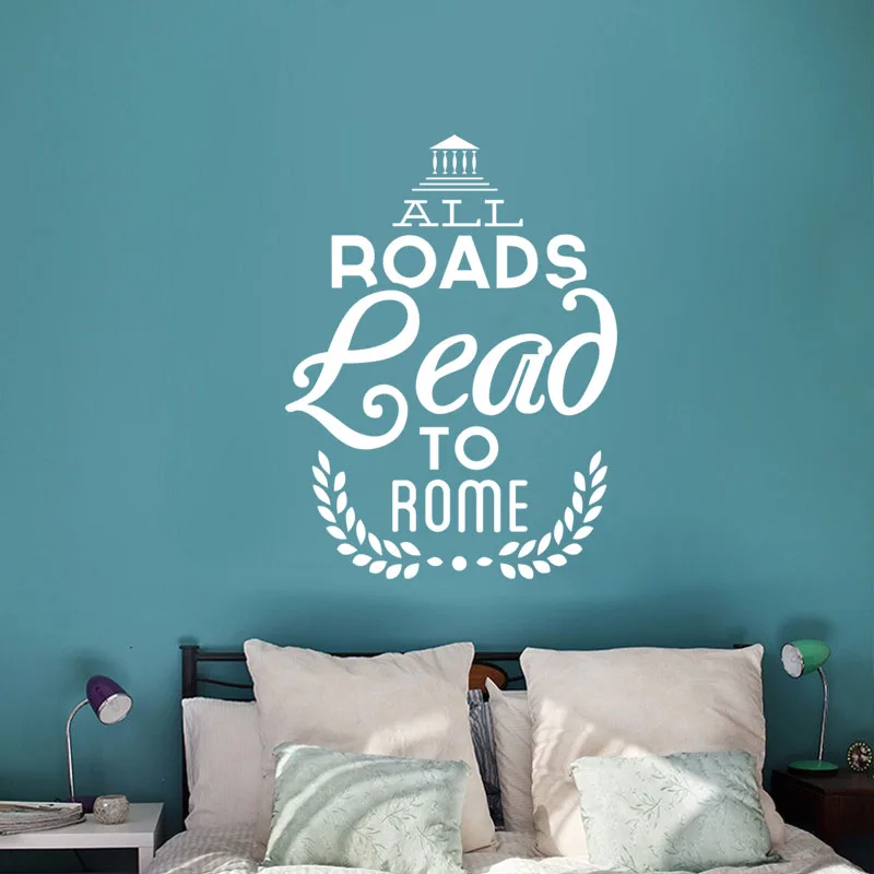 

Stickers Design All Road Lead to Rome Vinyl Mural Art Decals for Living Room Home Decor House Decoration Wallpaper 44 cm x 59 cm