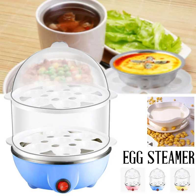 2019 Drop Shpping Double-Deck яйцеварка Egg Boiler Multi-function электрическая Braise яичная плита для приготовления пищи инструменты