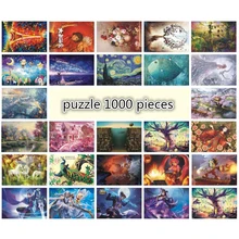 Деревянные пазлы, 1000 деталей, всемирно известная живопись, игрушки для взрослых и детей, украшение дома, декорации, пазлы, декоративные картины