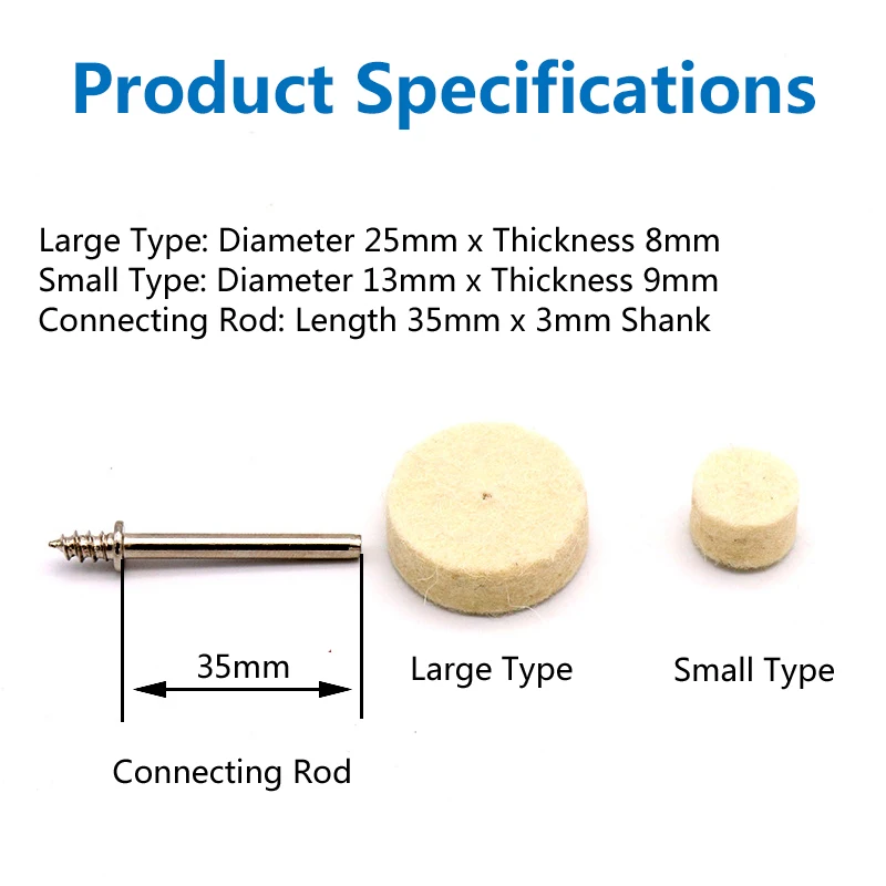10 шт. полировочные круглые колеса для полировки шерсти войлок+ 1 стержень 3,2 мм хвостовик металлическая поверхность для вращающихся инструментов Dremel аксессуары