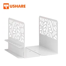 USHARE полка книжные концы металлические белые листья стиль книжные концы книжные полки держатель книги для школы аксессуары для книг милый Настольный Органайзер