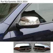 car styling decoration back rear view Rearview Side Door Mirror Cover stick trim frame molding 2pcs for Kia Sorento 2013 2014