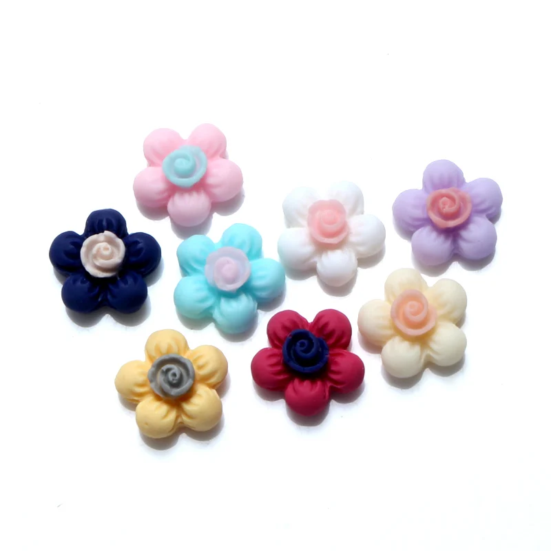 

50Pcs Random Mixed Resin Flower Decoration Crafts Beads Flatback Cabochon Scrapbooking DIY Embellishments Kawaii Diy Accessories