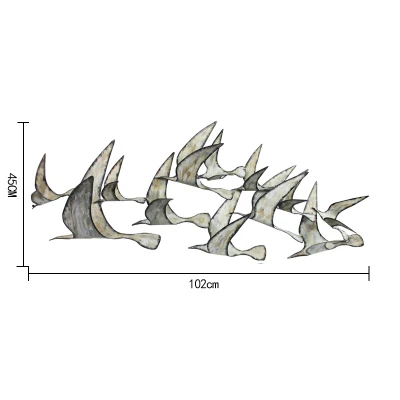 Современная кованая 3D стена чайки подвесная подвеска домашняя Наклейка на стену для гостиной украшения крыльцо роспись для стен отеля рукоделие Декор - Цвет: style2