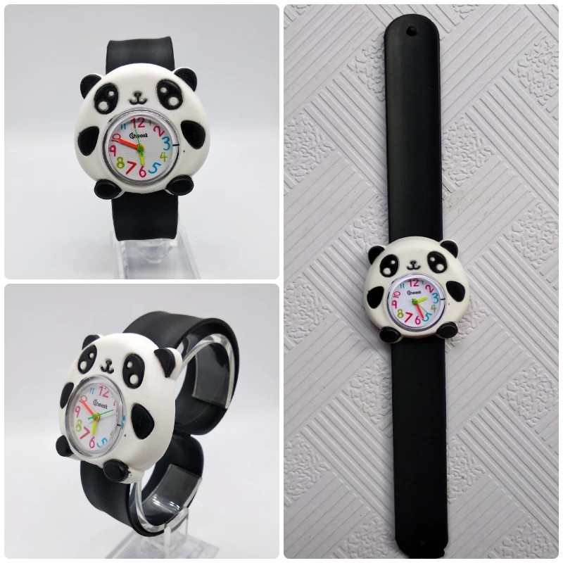 Пощечину на руку детям смотреть мультфильм Panda Дети Кварцевые часы 3 вида цветов для мальчиков рождественские подарки для девушек детские