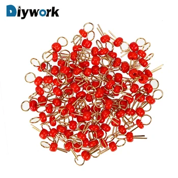 

DIYWORK 100Pcs Circuit Board Test Pin Six Color PCB Board Test Points Gold Plated Ceramic Beads Resist High Temperature