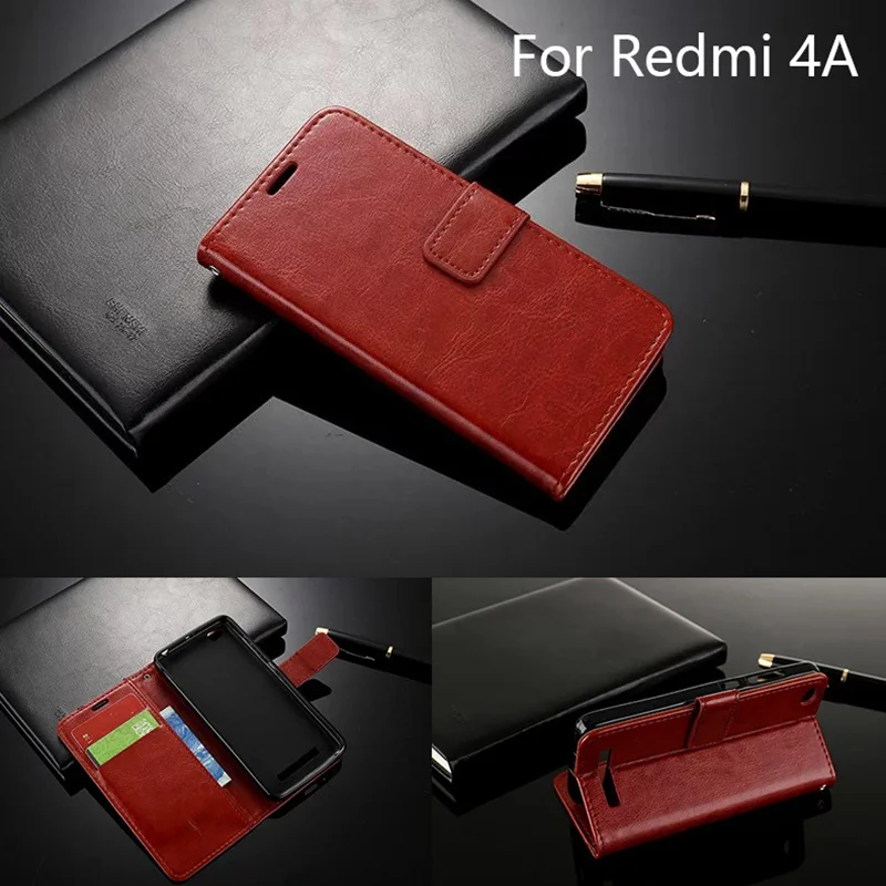 Original Case Flip Cover For Xiaomi Redmi 4A Wallet Case Leather Fundas Luxury Ultra Thin Card Holder Pouch
