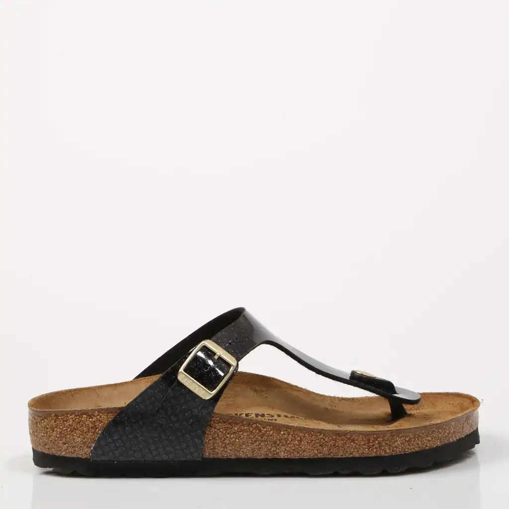 birkenstock gizeh black patent