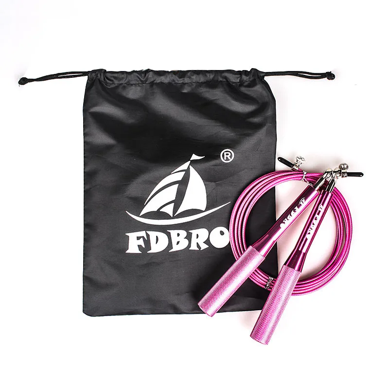 FDBRO Регулируемая Скакалка для прыжков, Скакалка для кроссфита, для тренажерного зала, тренировки, скакалки, скакалки для бокса, ММА, тренировочное оборудование для фитнеса - Цвет: Rose red