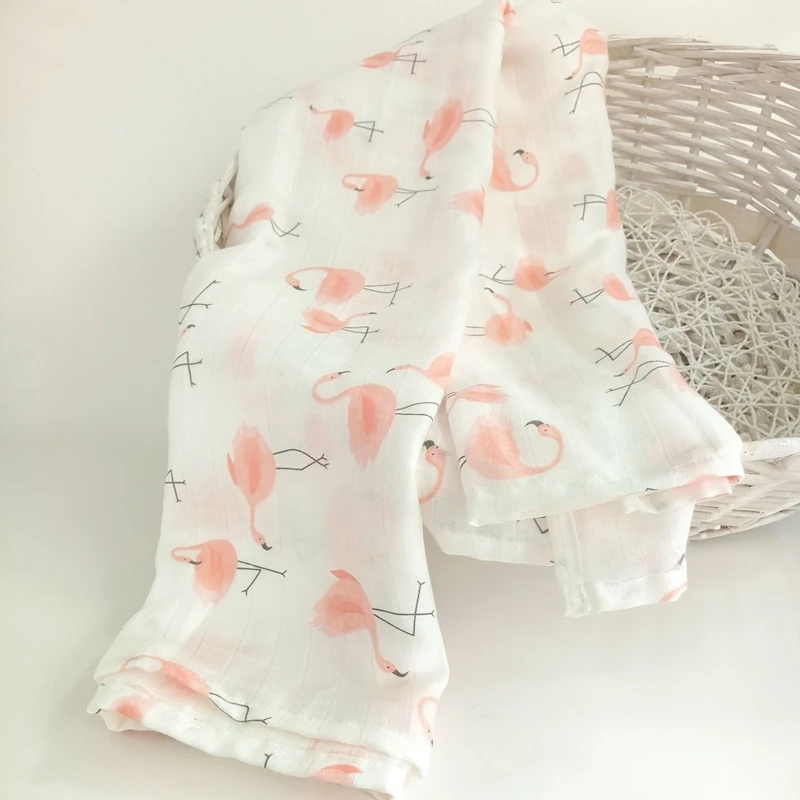 

Size 120*120cm Cotton Bamboo Baby Blankets Newborn Bamboo Muslin Blankets Rose Flowers New Born Swaddle Wrap Infant Bath Towel