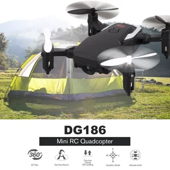 

DG186 Mini RC 2.4G Foldable RC Quadcopter Drone Aircraft with Altitude Hold One Key Return Headless Mode 3D Flips for Gift