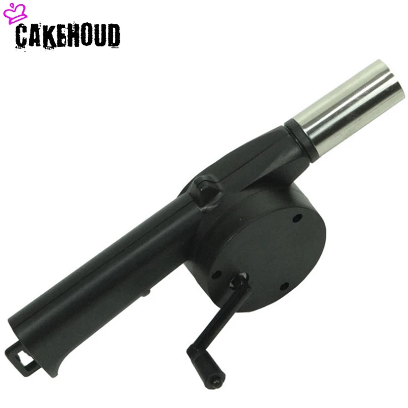 CAKEHOUD открытый для варки, нержавеющая сталь ручной вентилятор открытый вентилятор для барбекю воздуходувка горящая плита для пикника кемпинга переносный вентилятор - Цвет: Черный
