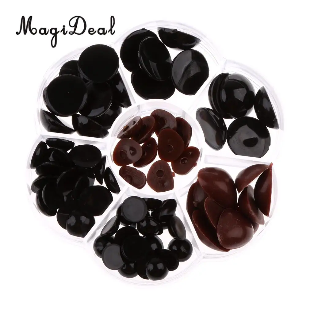 80Pcs Plastic Safety Doll Eyes Nose for Teddy Bear Dog Plush Animal Dolls Craft DIY Accessories Toys