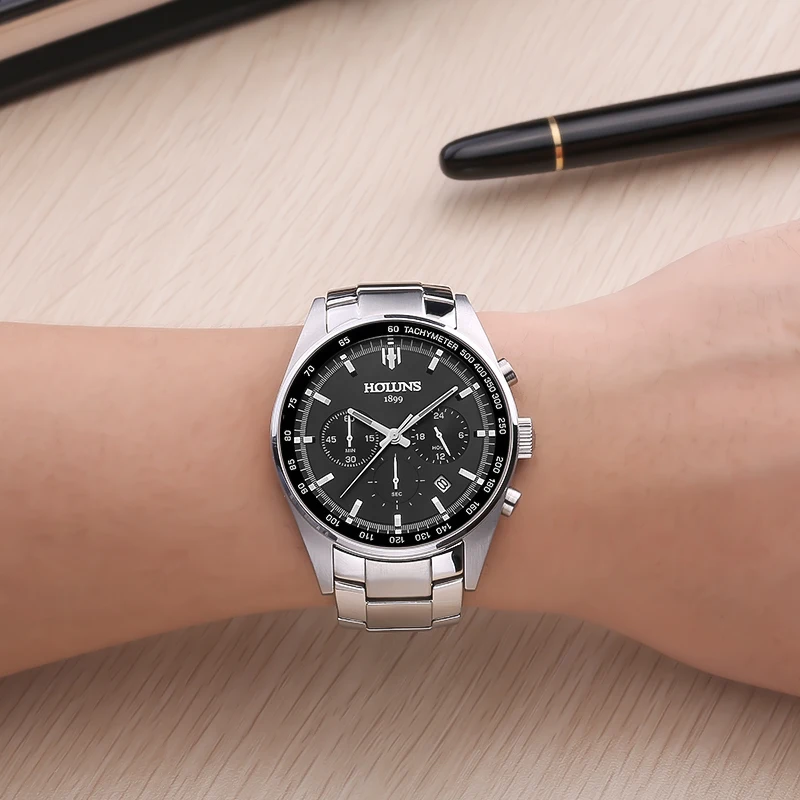 حار دروبشيب 100% الصلب الكامل الرجال ووتش العسكرية ساعات المعصم كرونوغراف أزياء الرجال ساعة رياضية للماء Relogio Masculino