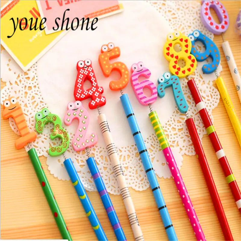 Youe shone 1 pcs HB pencil with eraser sun flower style log for school Safe Non-toxic Standard Kawaii gift children | Канцтовары для