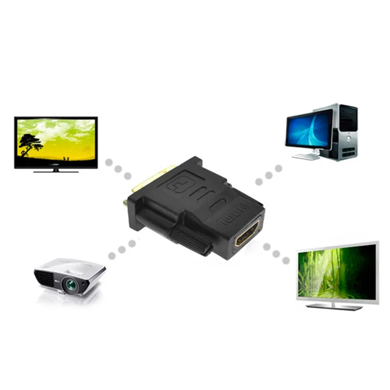 HDMI Женский к DVI мужской конвейер 1080P позолоченный HDMI DVI 24+ 1 кабель-адаптер для HDTV компьютерного проектора