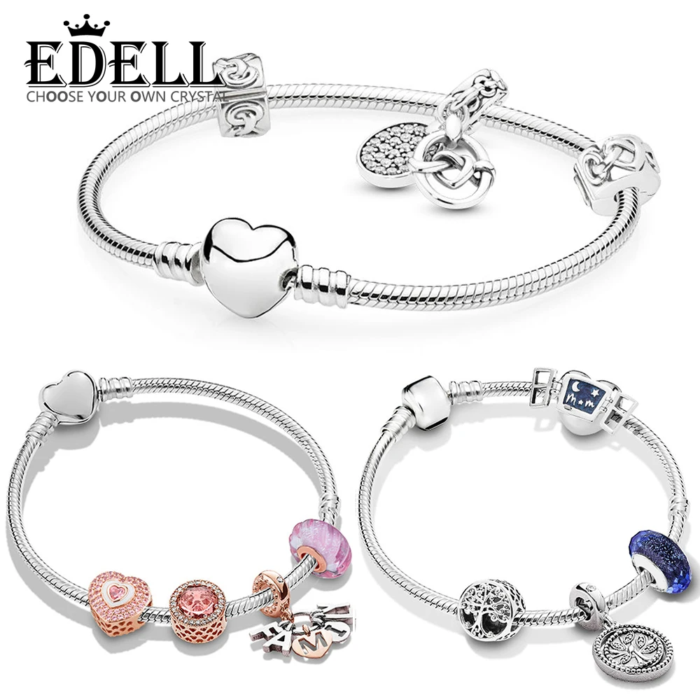 

EDELL 100% 925 Sterling Silver RAU0599 KNOTTED HEARTS BRACELET SET ZT0302 Heartful Gift Set ZT0303 Family Origin Set